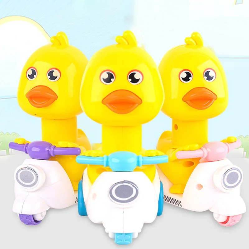 

Cute Bicycle Cartoon Duckling Clockwork Toy Yellow Duck Funny Motor Pull Back Boy Girl Toy Moveable Wind Up Toy for Kids Toys