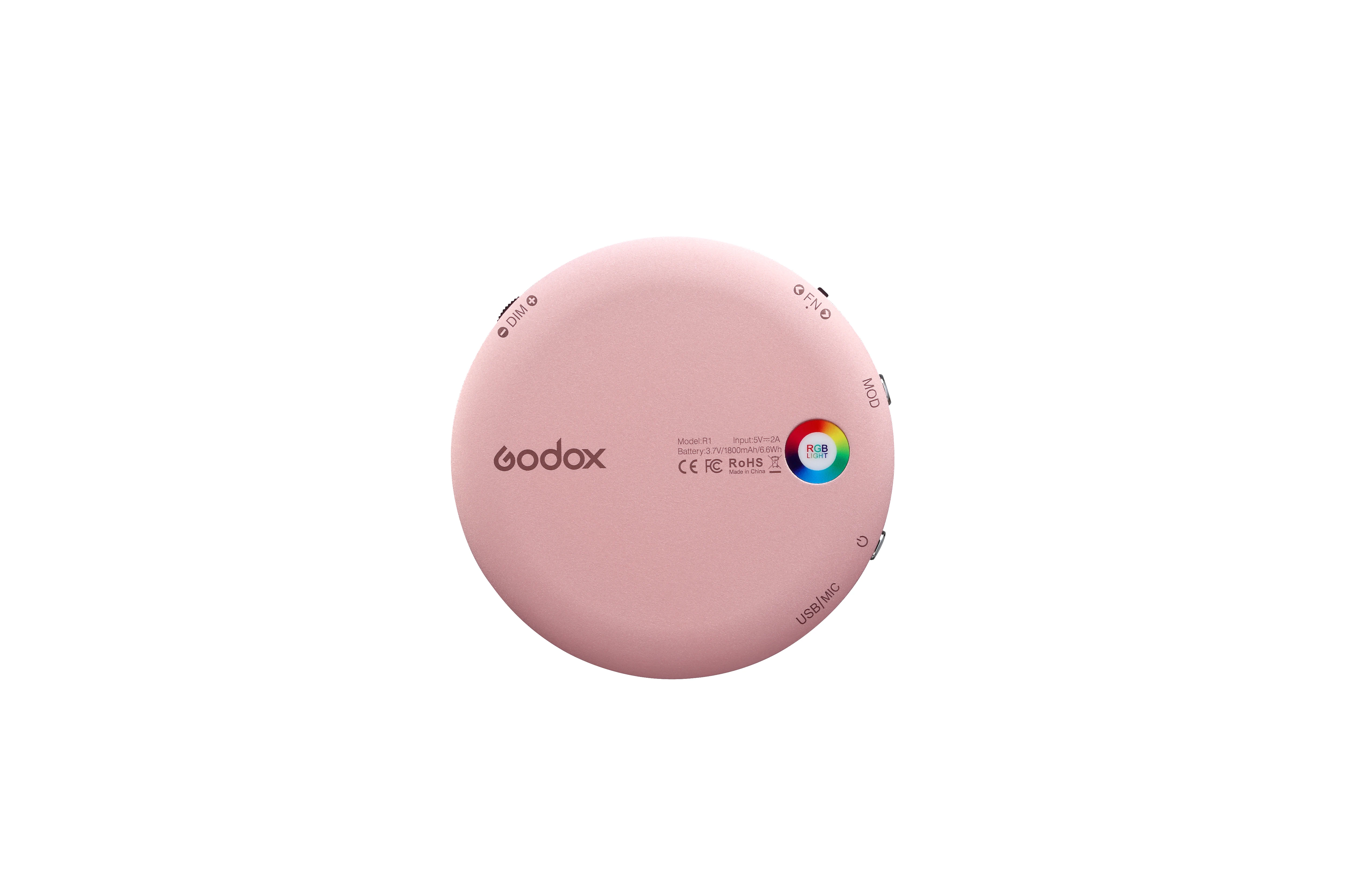Godox R1 круглый RGB мини светодиодный видео светильник заполнить 2500K-8500K CRI98 для