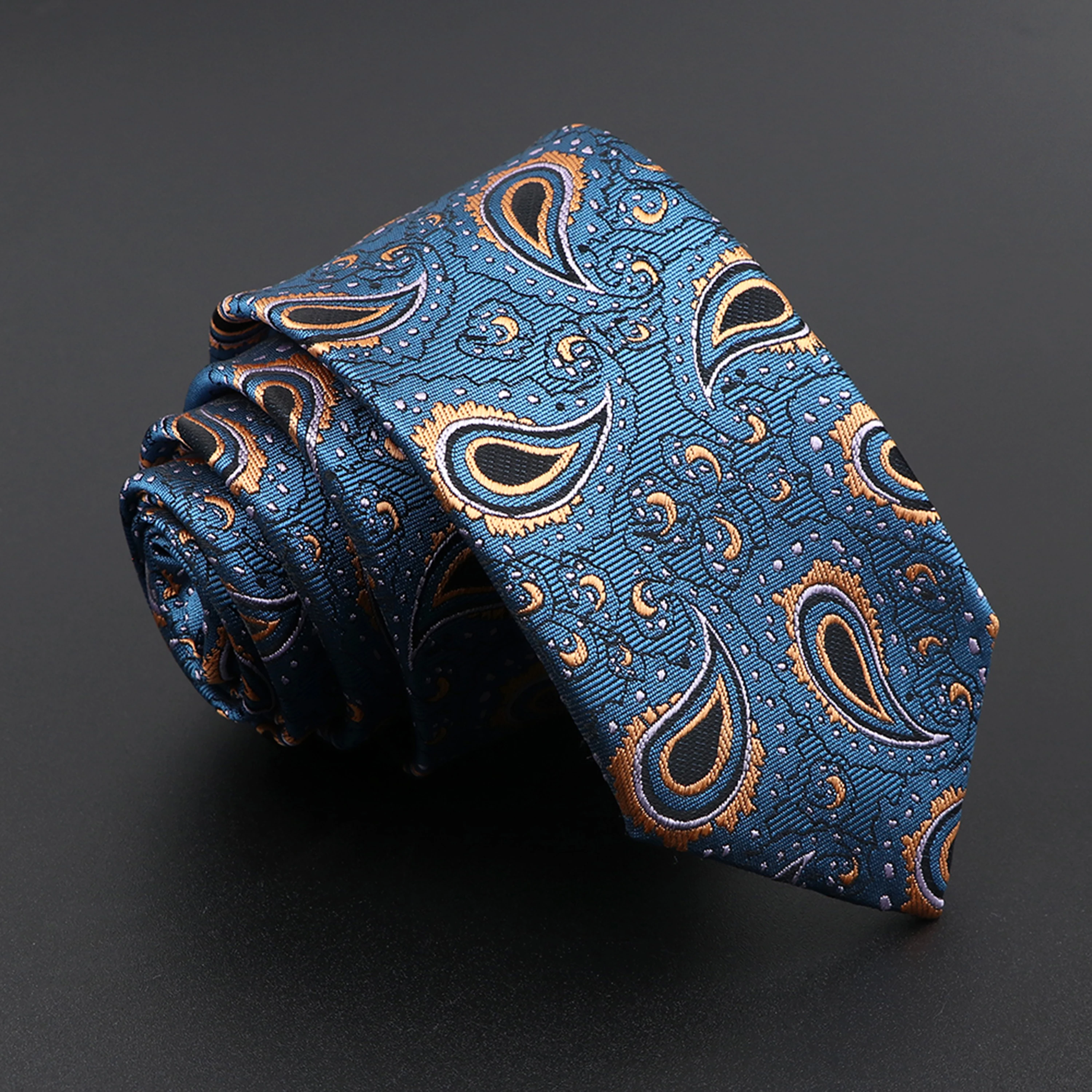 Галстук мужской жаккардовый тканый с ярким цветком Пейсли | Аксессуары для