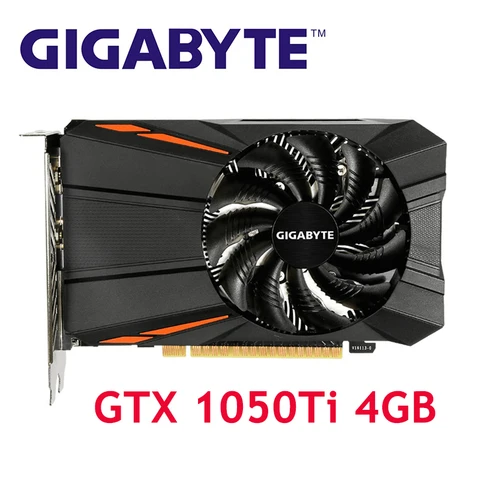 Видеокарта GIGABYTE GTX 1050Ti, 4 Гб, GPU, 128 бит, для видеокарт nVIDIA Geforce GTX 1050 Ti, Hdmi, VGA, GDDR5, б/у