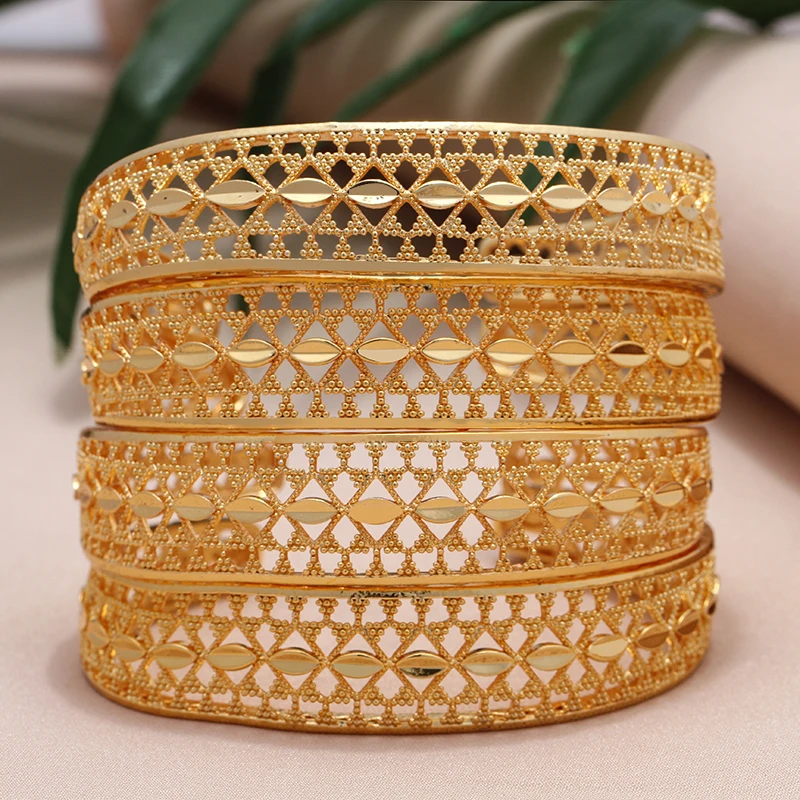 Африканский нигерийский Дубай золотые браслеты для женщин девушек невесты