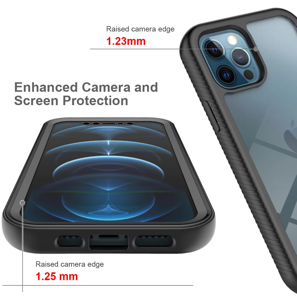 Прозрачный чехол 360 для iPhone 12 Mini 11 Pro XS Max X SE 2020 7 8 6 Plus бронированный противоударный