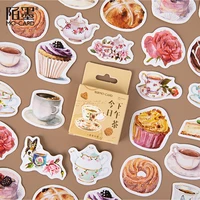 46pcspack kawaii cute coffee dessert thank you mini stickers album diary scrapbooking label school supplies n952