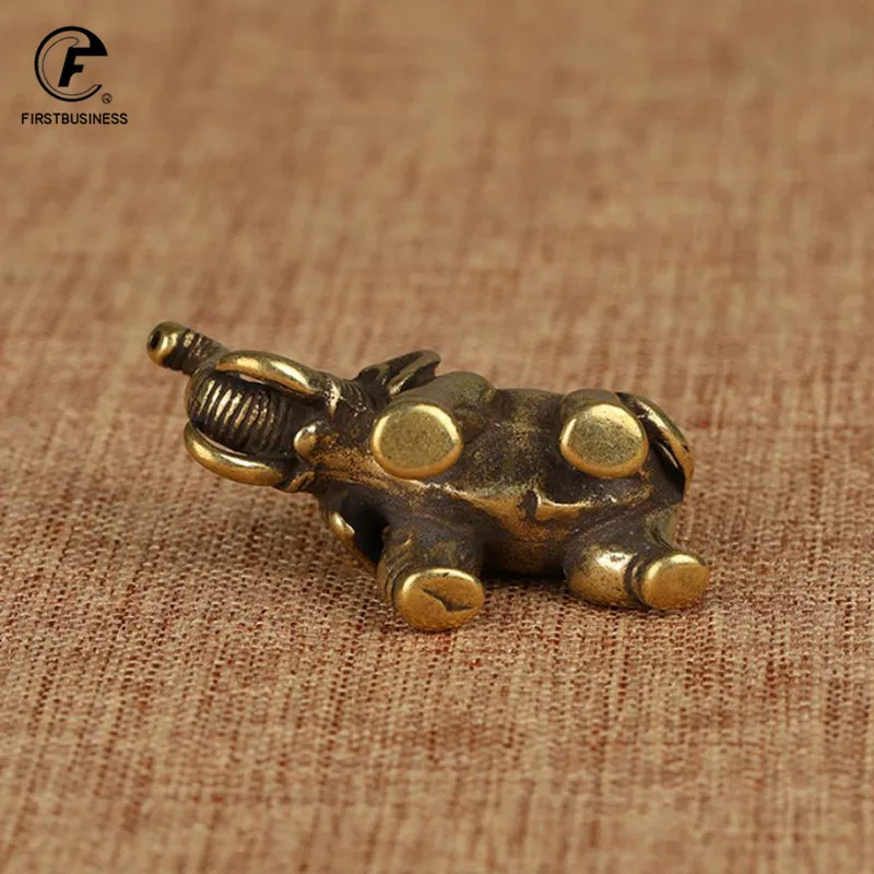 Мини милый латунный слон маленькая статуя рабочего стола крючки с именами