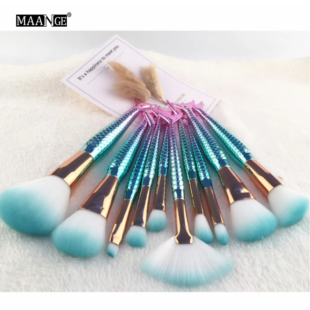 Набор кистей для макияжа MAANGE 6/10 шт. набор русалки тональный крем тени век