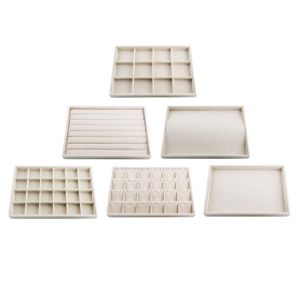 Льняные лотки для ювелирных изделий штабелируемые лотки-органайзеры