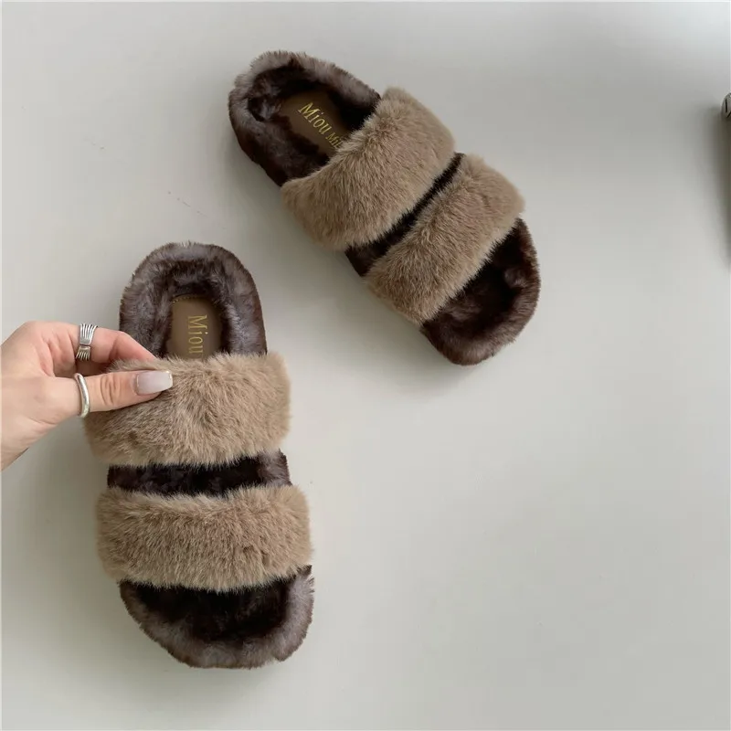 Женские домашние тапочки Новинка Осень зима 2021 стильная норковая Удобная