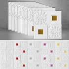 Настенные 3d-наклейки 35*35 см, декоративная потолочная панель, на крышу, водонепроницаемые самоклеящиеся пенные обои для гостиной, кухни, фона для телевизора