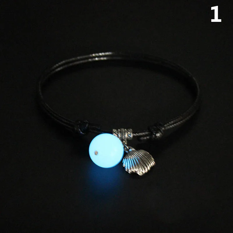 Новый светящийся шар камень шнур ножной браслет светящиеся в темноте ноты крылья