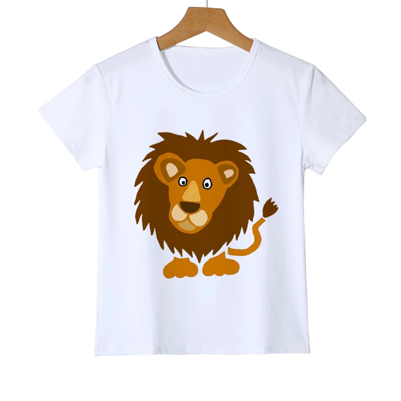 

Summer Lion King Short Sleeve Animal Printed Kids T shirt Sketch Casual O-neck Knitted Boys T-shirt Girl's Tops Tee Shirts Z22-1