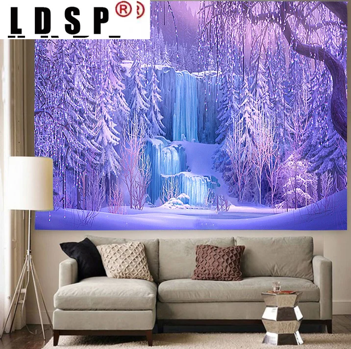 

Гобелен LDSP Snow Mountain, настенный подвесной коврик для сна, полотенце для песчаного пляжа, коврик, одеяло, палатка для кемпинга, настенная ткань, ...
