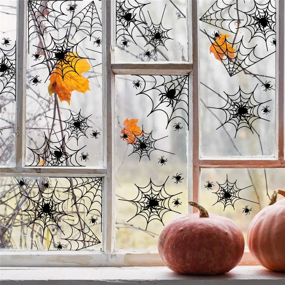 Матовое Непрозрачное окно Обложка пленка Хэллоуин паук наклейка паутина
