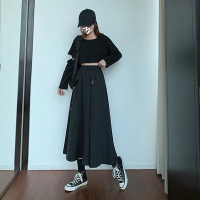 Новая юбка средней длины с эластичным поясом и тонкой пряжкой | Женская одежда