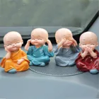 Маленькая статуя Будды 4 шт.лот, статуэтка монаха из смолы, ремесла, декоративные украшения для дома, миниатюры, творческие поделки # T2P