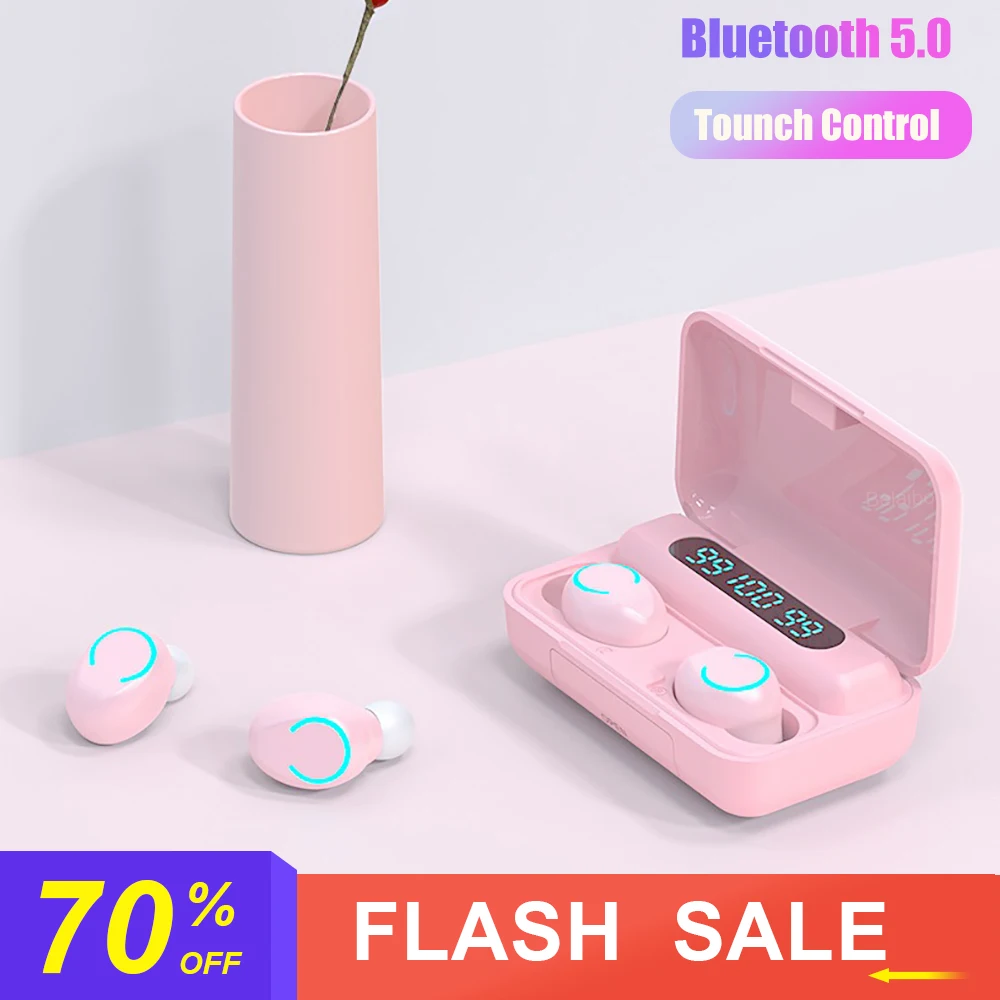 

New F9 Wireless Headphones Bluetooth 5.0 Earphone TWS HIFI Mini In-Ear Sports Running Headset Earbud Support With Charging Box