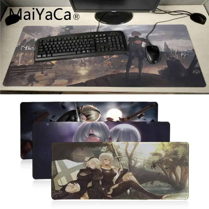 

Высококачественный Комфортный коврик для мыши MaiYaCa NieR Automata Sexy Girls, игровой коврик для мыши с фиксируемыми краями, большой коврик для мыши из ...