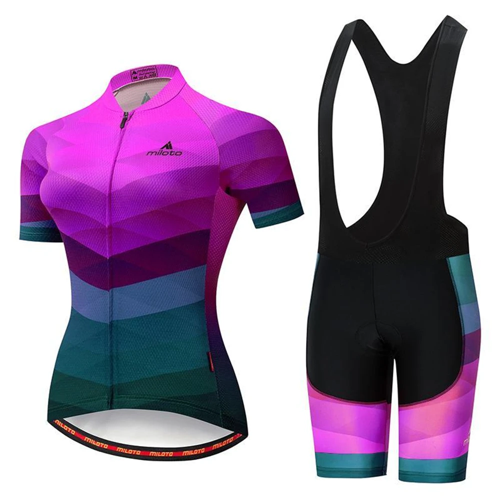 

Cycling Sets Ropa Gotica Mujer Summer Short sleeved Polyester Anti ultraviolet Bicycle Uniform Tight fittingGel Bib Pants Jacket