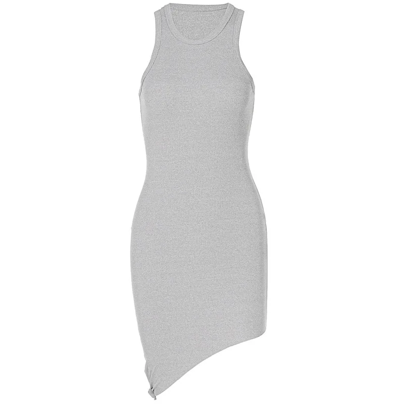 

Women's solid color sleeveless dress summer casual fashion one-piece dress fashion elastic dress sexy tight party dress