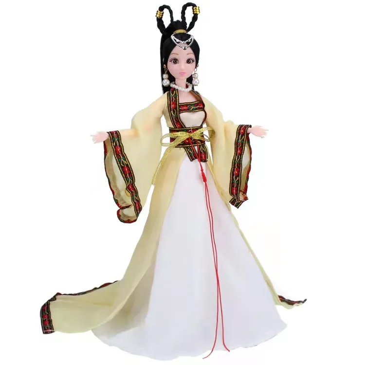 

30cm Yellow Chinese Ancient Fairy Dress For Barbie Doll Clothes Traditional Beauty Costume Princess Gown 1/6 BJD Accessories Toy