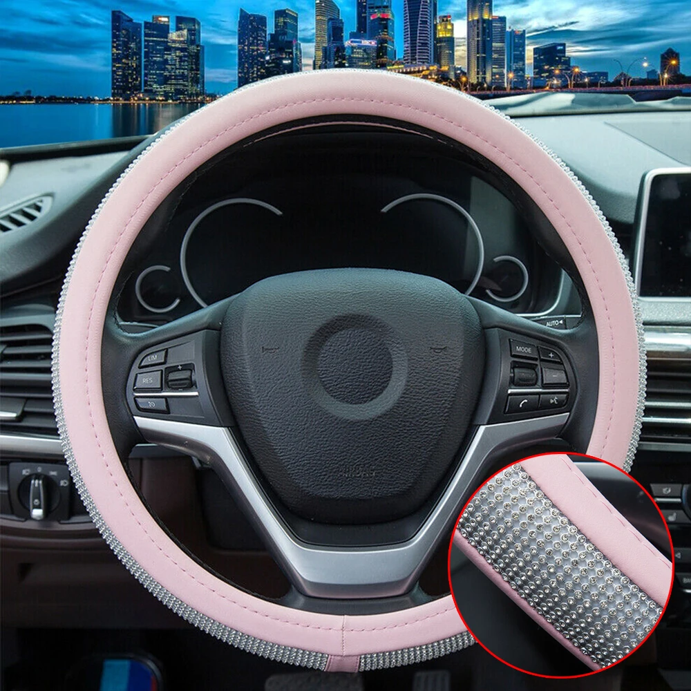 

Pop Steering Wheel Cover Bling Shiny Rhinestone Car High Quality Pop Pop
