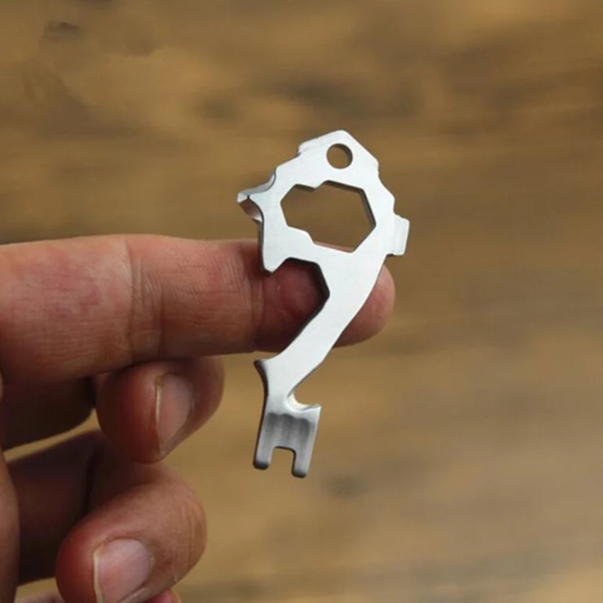 

20 in 1 Multi-Tool, Stainless Steel Bottle Opener EDC Tool Key Ring Hex Wrench Screwdriver Multi-purpose Outdoor Mini Tool