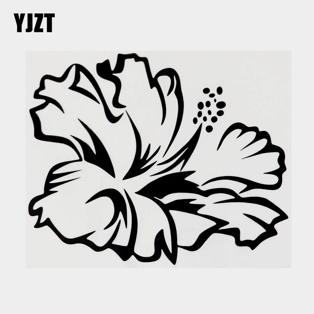 

YJZT 14.6CM×12.2CM Plant Flower Fashion Vinyl Car Sticker Decal Black/Silver 18B-0284