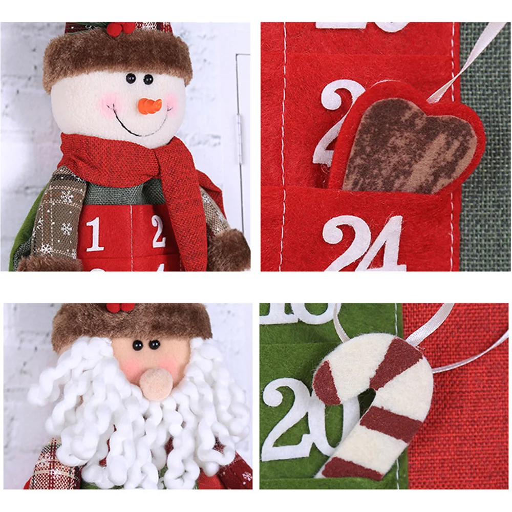 1pc Christmas calendar Advent Wall Cloth Xmas Home Seasonal Decoration