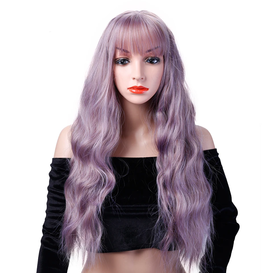 MUMUPI Модные женские черные золотистые серые розовые волосы с челкой