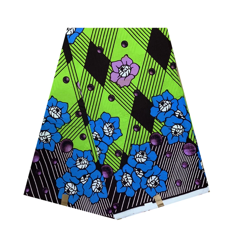 

2020 New Design Ankara Style African Wax Dye Prints Fabric Cotton Real High Quality Clothes Material For Dress 6 Yards R-V 198