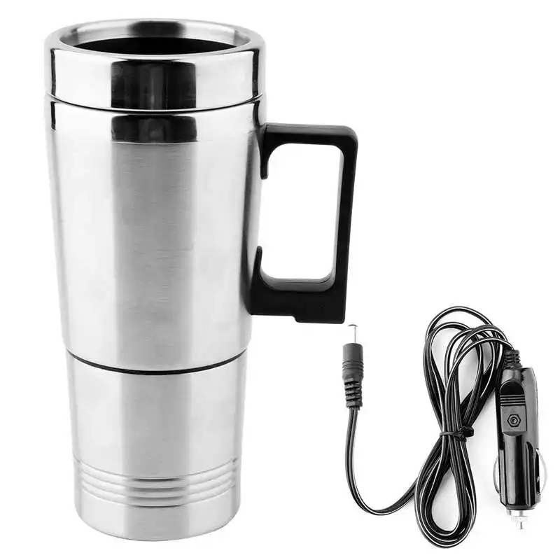 

Electric Car Kettle Thermos with Heating Cup 350ML and 150ML Stainless Steel Coffee Tea Drinking 12V Water Boiler Travel Mug