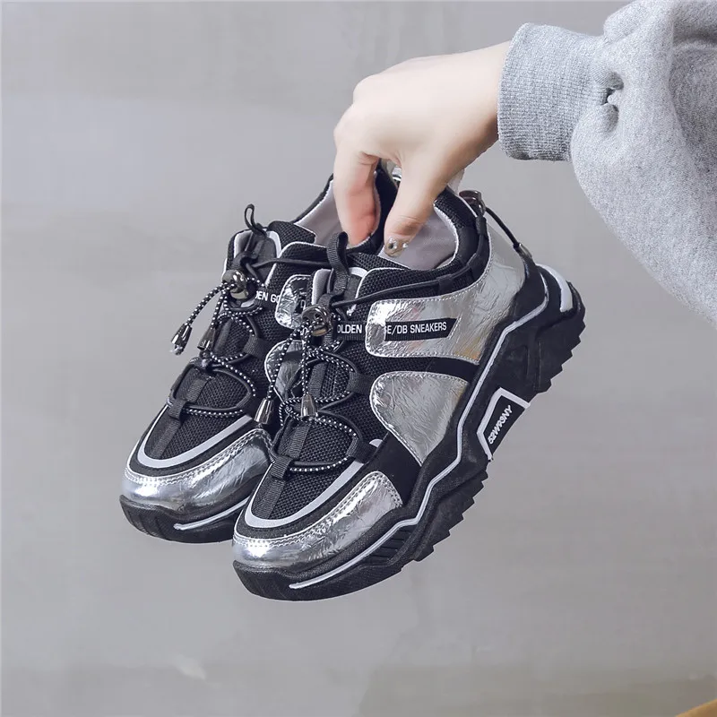 2020 модная женская обувь Повседневные женские кроссовки на толстой подошве