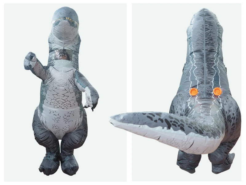 Мир Юрского периода 2 Велоцираптор Костюм надувной T REX динозавр костюм Хэллоуин Косплей Взрослый фантазия Раптор талисман костюм