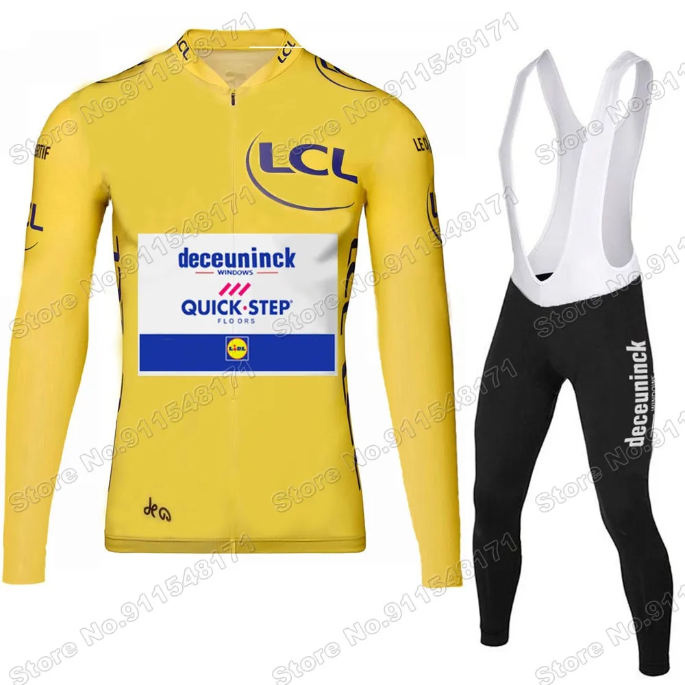 

2021 Quick Step Team France Tour Cycling Jersey Set Clothing Suit Mens Long Sleeve MTB Bike Road Pants Bib Ropa Ciclismo