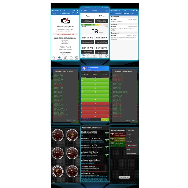 

VC100 Bluetooth Diagnostic Scanner OBD2 Code Reader Check Engine Error Analyzer Support Android-IOS- System