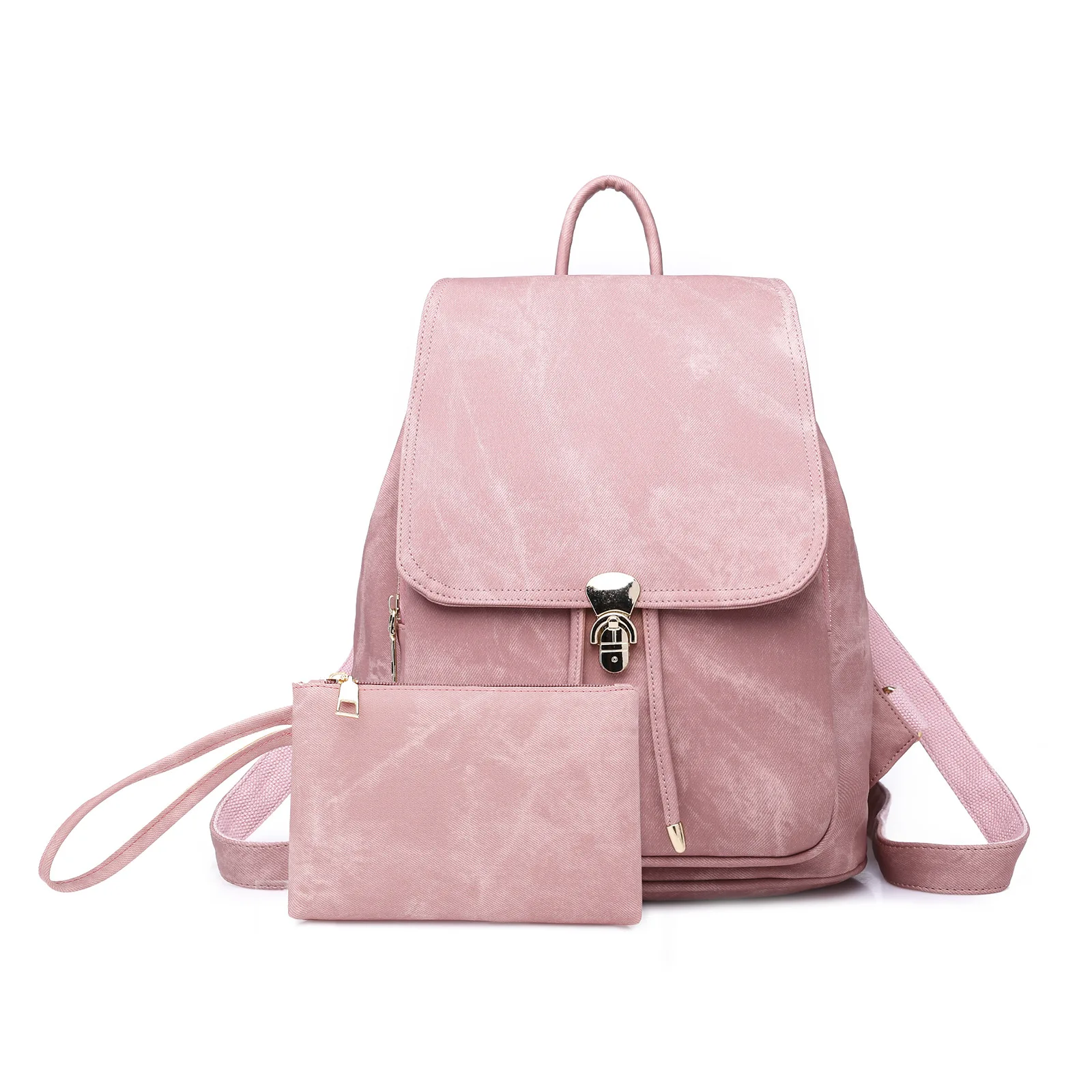 

2021 New Design Backpack Women's Imitation Denim Pattern Backpack High Leather PU Material 5 Colors Available