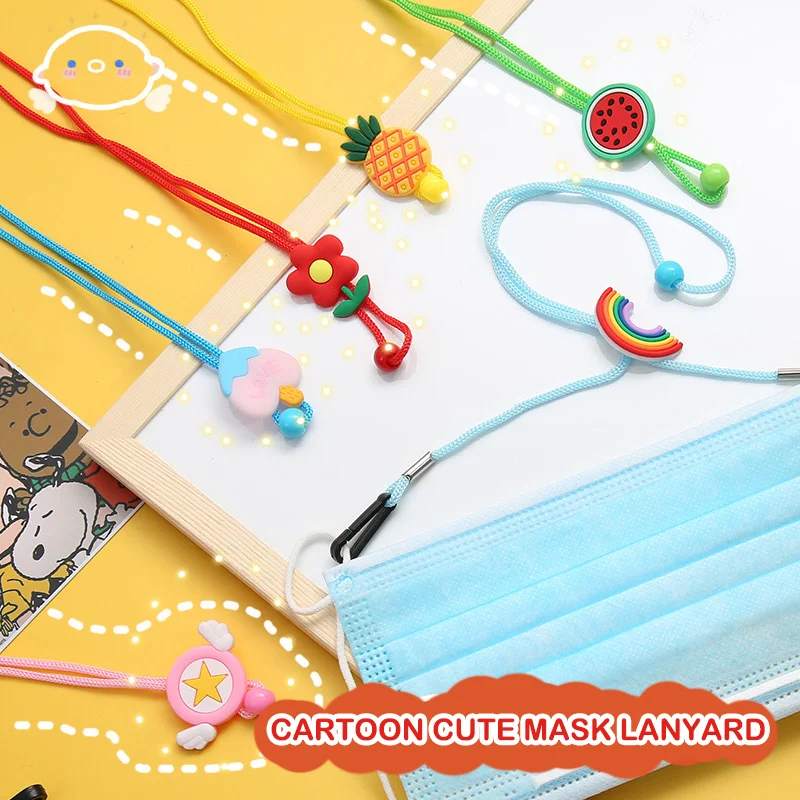 

1PCS Cartoon Mask Rope Ear Belt Extension Rope Children Glasses Cord Lanyard Holder Colorful Acrylic Hang Mask Chains Necklace