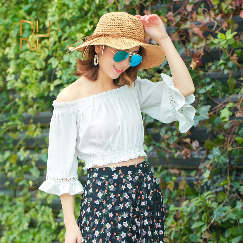 Детская Регулируемая шляпа RH складной солнцезащитный козырек Пляжная вязаная