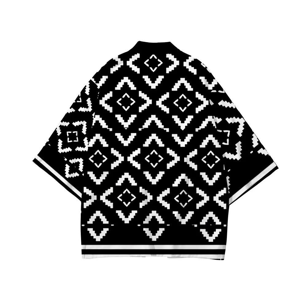 Модная Свободная рубашка с геометрическим принтом японский кардиган для женщин