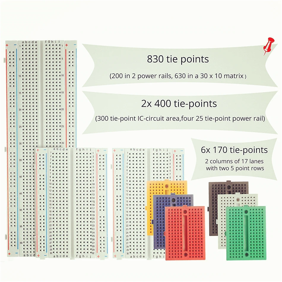 Макетная плата без пайки 830/400/170 макетная Мини Модульная для Arduino Набор творчества