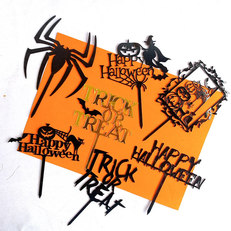 Новинка акриловый Топпер для торта на Хэллоуин Ins кот летучей мыши трюк или