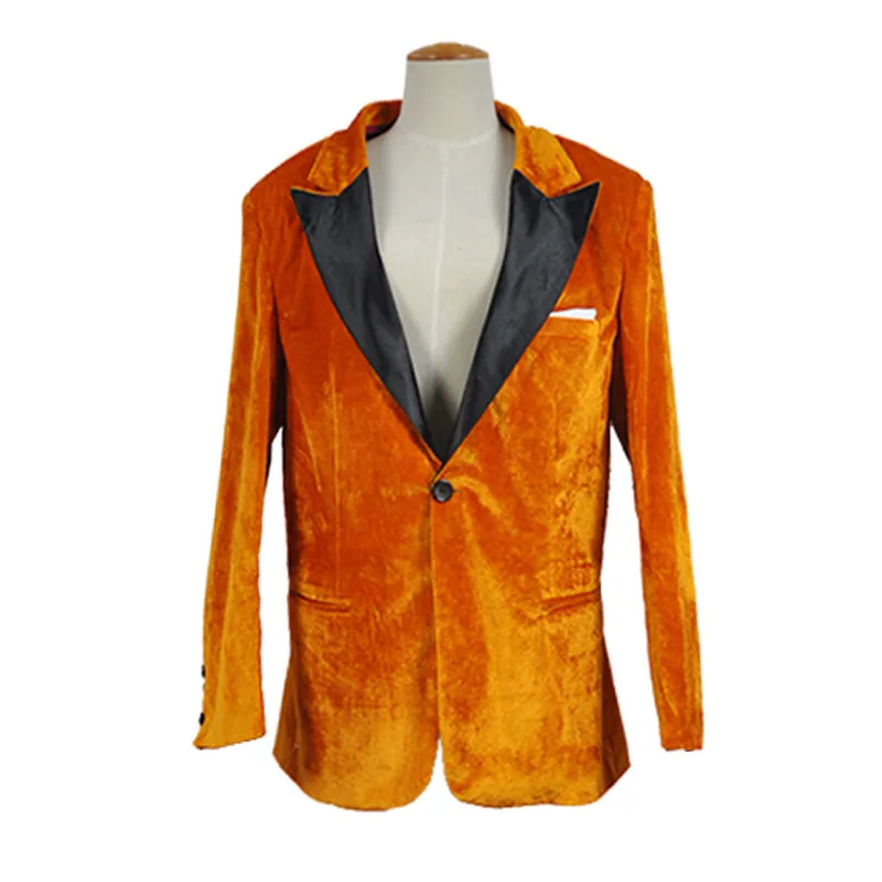 Костюм Джентльмена Kingsman 2 золотистого круга баклакси унвин оранжевого цвета