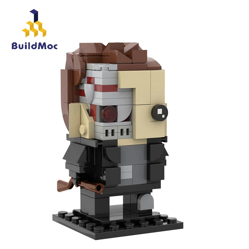 Фото MOC Brickheadz Terminator Арнольд шва фигурка модель строительные блоки Diy 148 шт. игрушки