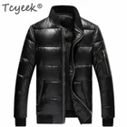 Мужская зимняя куртка Tcyeek из 100% натуральной овчины на утином пуху, Мужская одежда, мужская мотоциклетная куртка из 2020 натуральной кожи, Chaqueta 1927