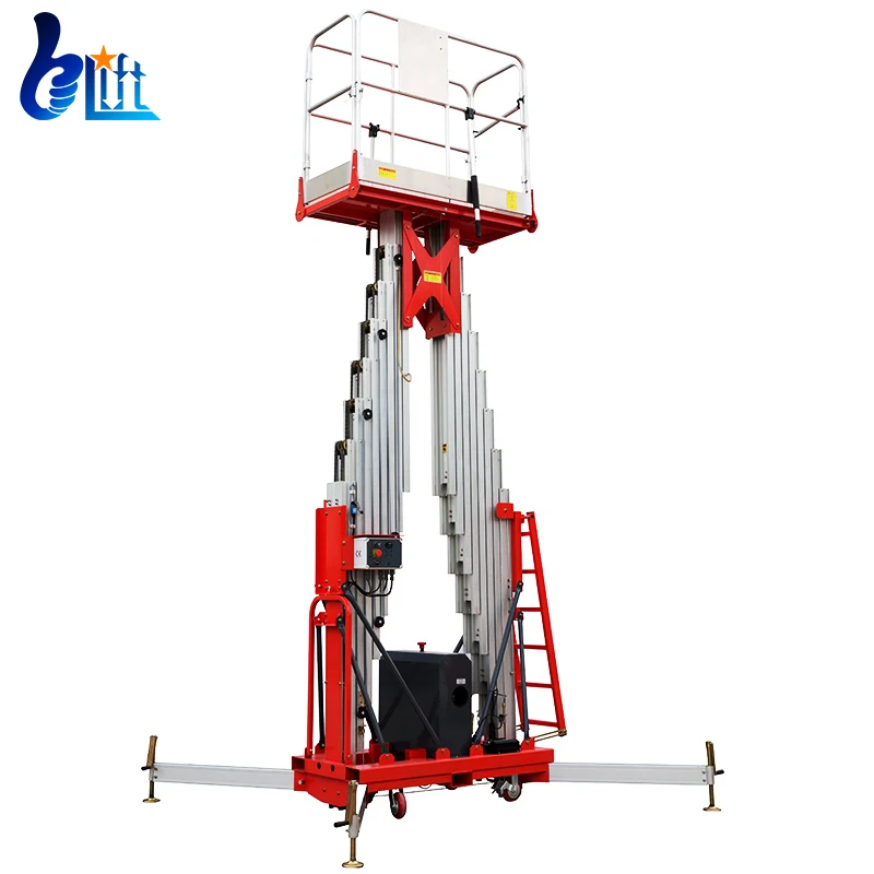 Высококачественный двухмачтовый подъемник из алюминиевого сплава для установки