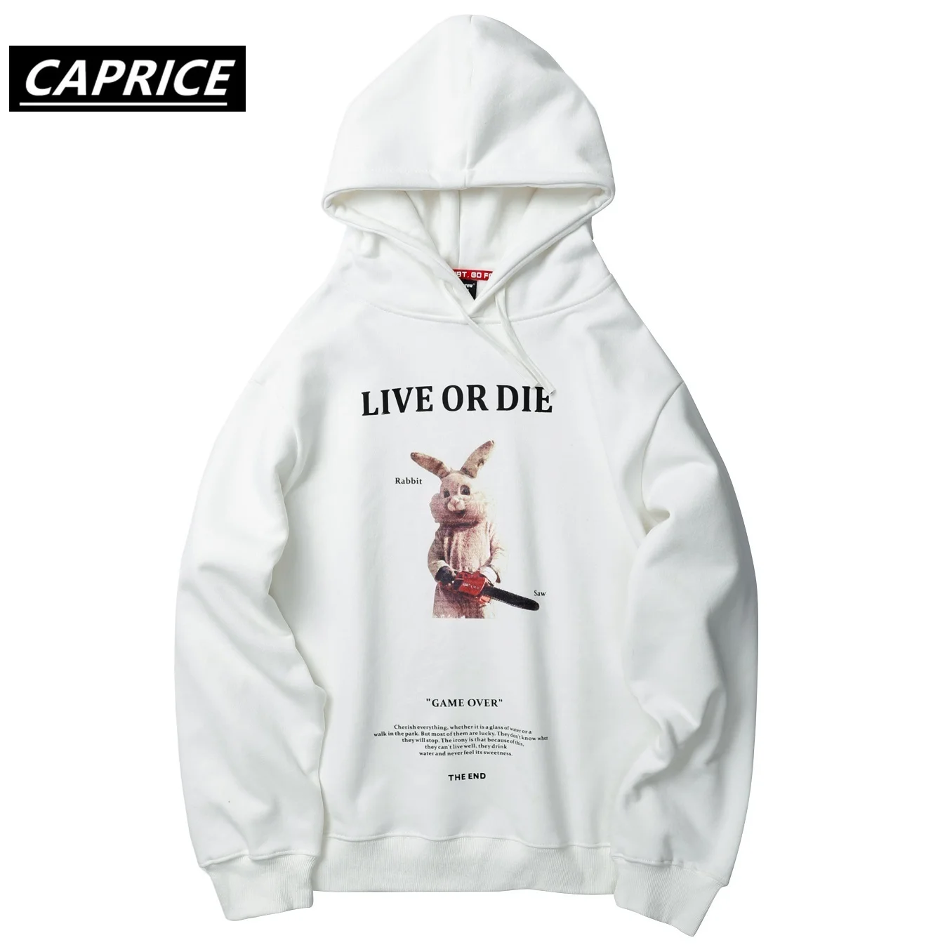 Осень веселое Harajuku увидел маленький белый кролик свитшот с принтом мужские