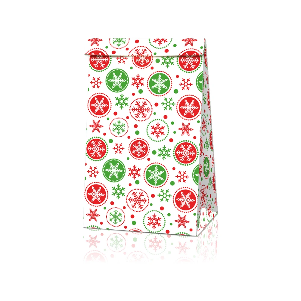 

Merry Christmas Snowflake Christmas Tree Santa Claus Socks Gifts Candy Bags Paper Stickers for Kids Xmas Party Decoration