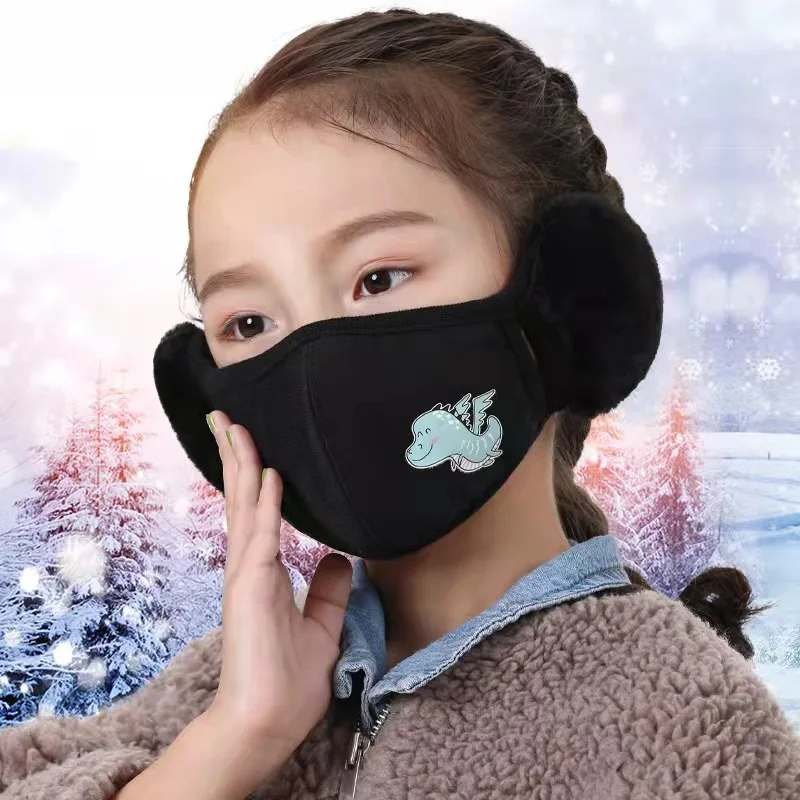 

Зимние теплые детские маски для мальчиков и девочек защита от холода Детские пылезащитные ветрозащитные и дышащие Мультяшные искусства