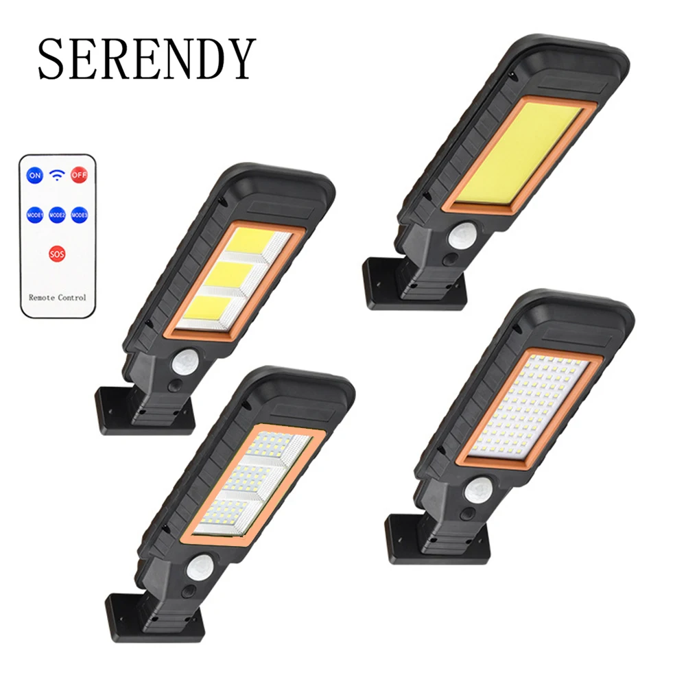 

60 72 LED 120 128COB Solar LED Light Outdoor PIR Motion Sensor Smart Remote Control On The Wall Lamp For Garden Decoration Lamps