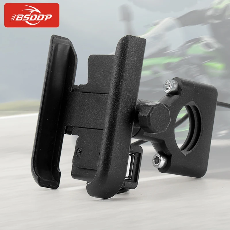 

Universal motorcycle bicycle scooter ATV handlebar rearview mirror mobile phone holder USB port charging for Hyosung Triumph BMW