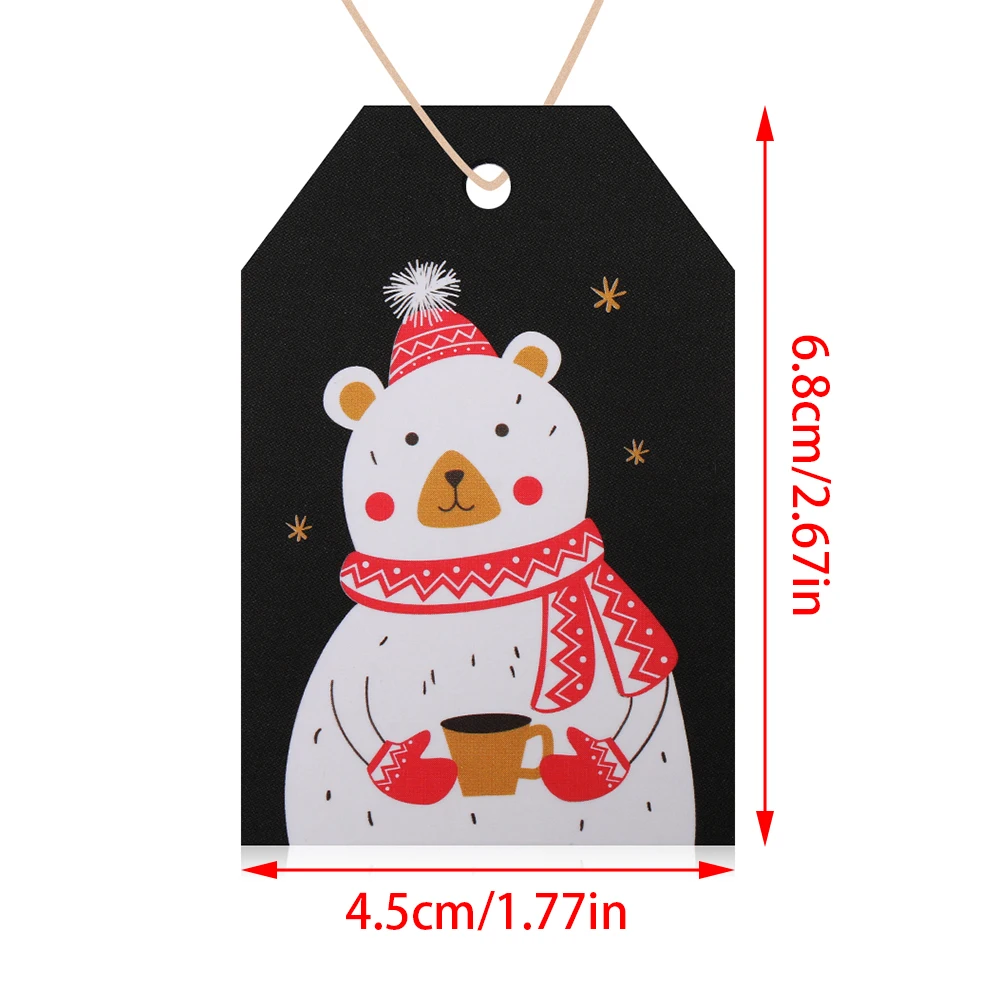 

100pcs DIY Kraft Tags with Rope Merry Christmas Labels Gift Wrapping Paper Hang Tags Santa Claus Paper Cards Xmas Party Supplies